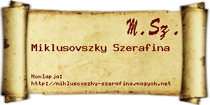 Miklusovszky Szerafina névjegykártya